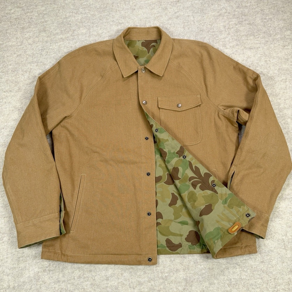 Taylor Stitch x Gear Patrol Lombardi Reversible Camo Canvas Jacket Mens 44 XL